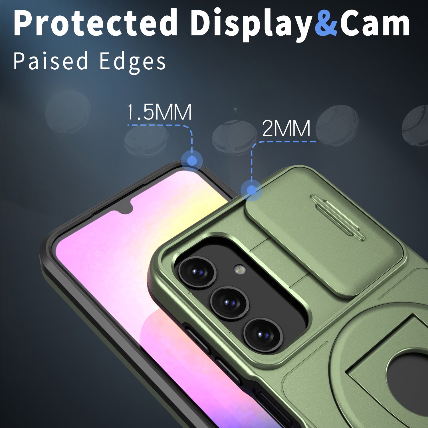For Samsung Galaxy A05s 4G Case Built-in KickstandTPU+PC Phone Cover Slide Lens Protection For Samsung Galaxy A05s 4G Case Built-in KickstandTPU+PC Phone Cover Slide Lens Protection